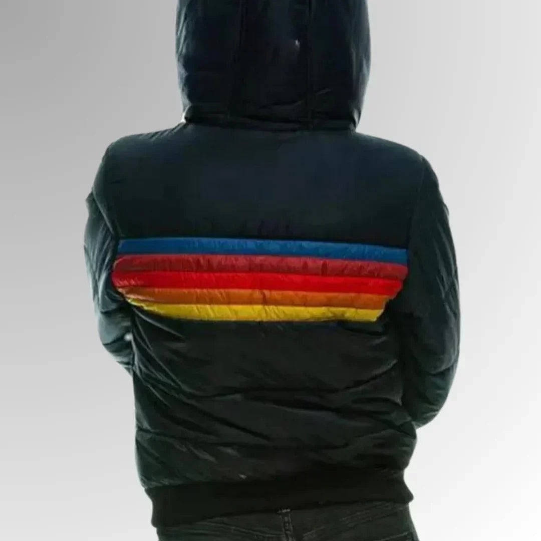 Sierra | Blouson Matelassé Rayé à Col Montant pour Femme