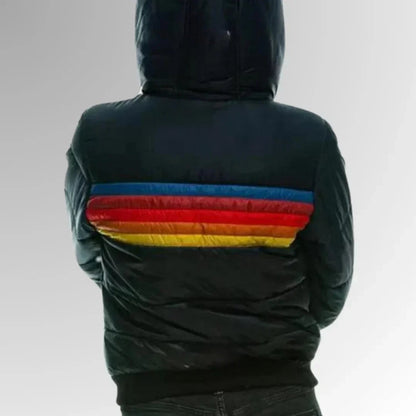 Sierra | Blouson Matelassé Rayé à Col Montant pour Femme