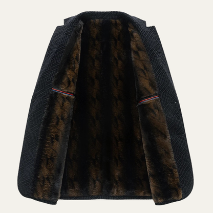 Le Blazer d'Hiver en Chenille pour Hommes Mandello avec Doublure en Fourrure Douce — 3