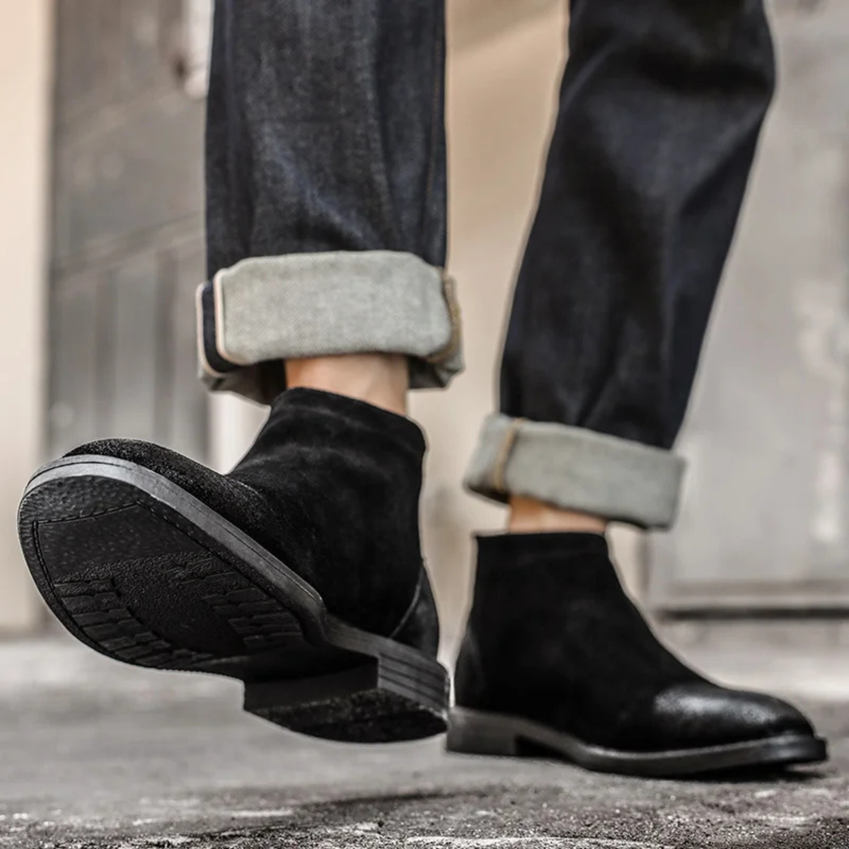 The Vicenza Men’s Zip Up Suede Leather Ankle Boots — 3