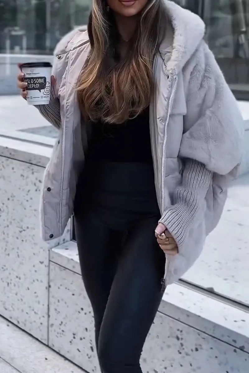 Candela | Chaqueta acolchada con pelo sintético y capucha mujer — 3