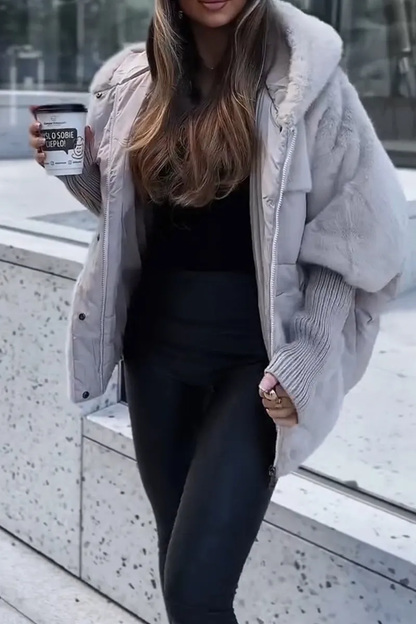 Candela | Chaqueta acolchada con pelo sintético y capucha mujer — 3
