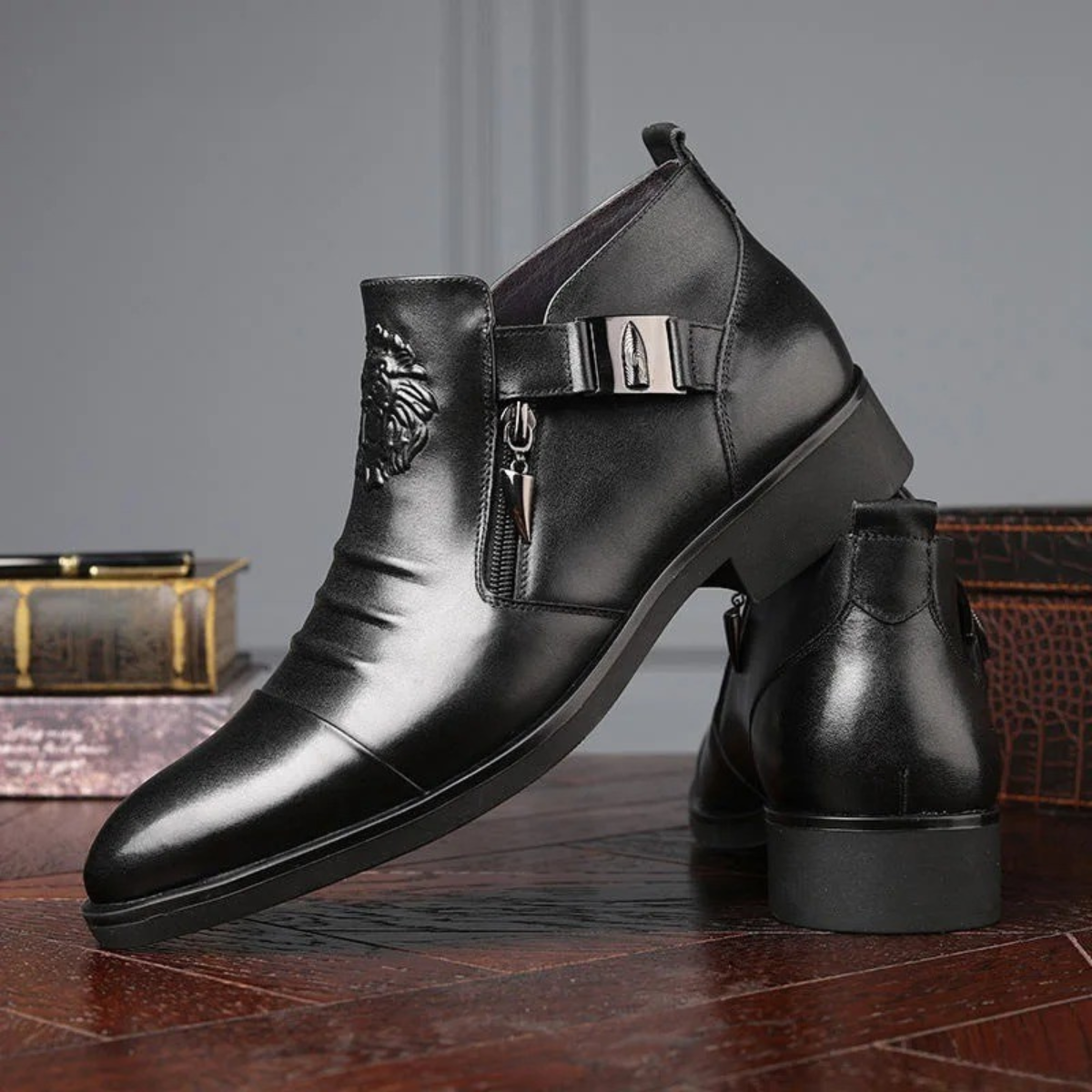 The Barbaresco Men’s Pointed Toe Leather Ankle Boots — 5