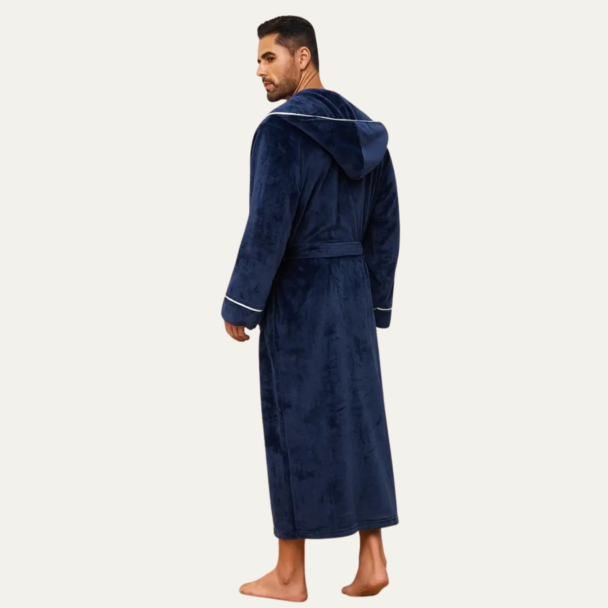 The Greenwich Men's Hooded Long Bathrobe with Belt — 6