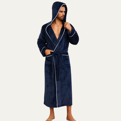 The Greenwich Men's Hooded Long Bathrobe with Belt — 4
