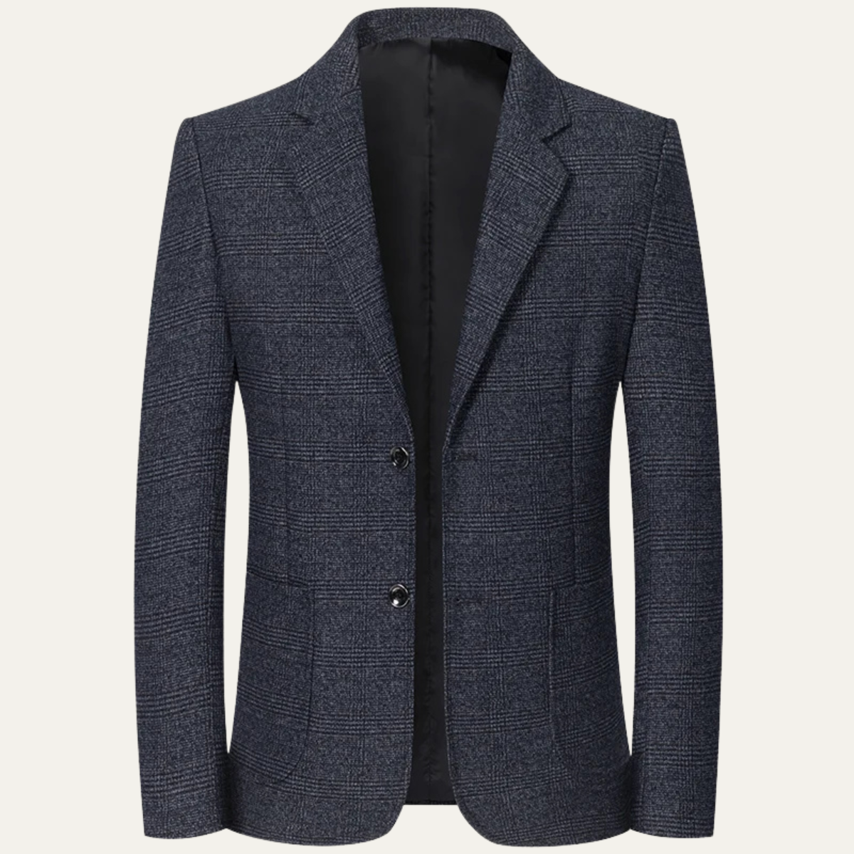 Marius | Blazer de Costume Ajusté à Revers Cranté pour Homme - Bleu Nuit Uni