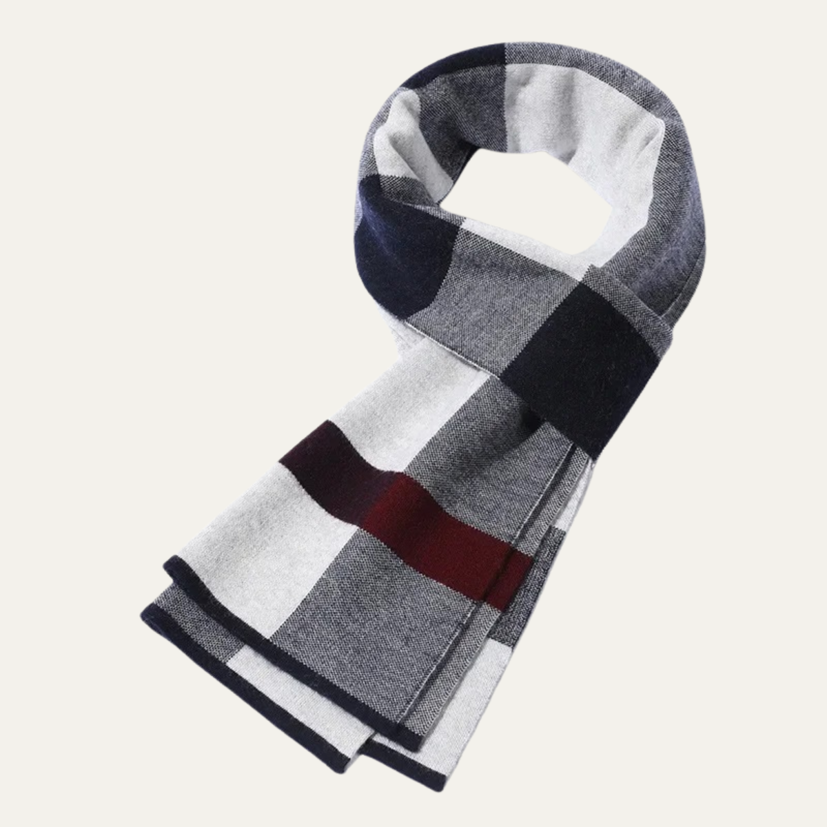 The Highgate Men's Classic Knit Plaid Scarf — 7