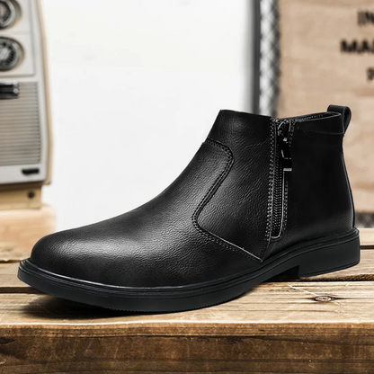 The Copperfield Men’s Casual Side Zip Leather Ankle Boots — 3