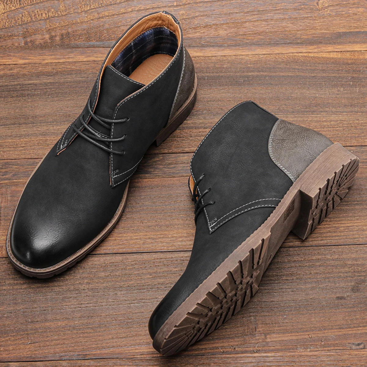 The Elderpine Men’s Elegant Vintage Smart Leather Boots — 10