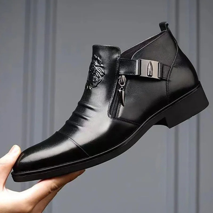 The Barbaresco Men’s Pointed Toe Leather Ankle Boots — 6