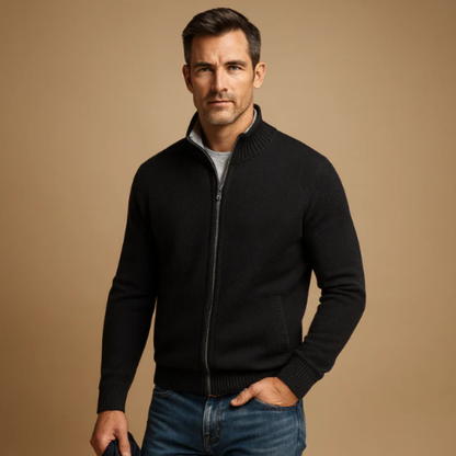 Le Cardigan Zippé Tricoté Classique pour Homme Glenwood avec Col Montant — 6