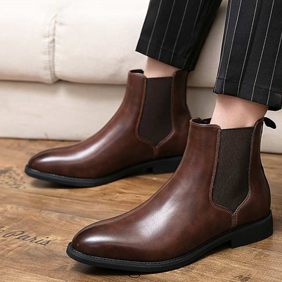 The Brookfall Men’s Elegant Leather Chelsea Dress Boots — 3