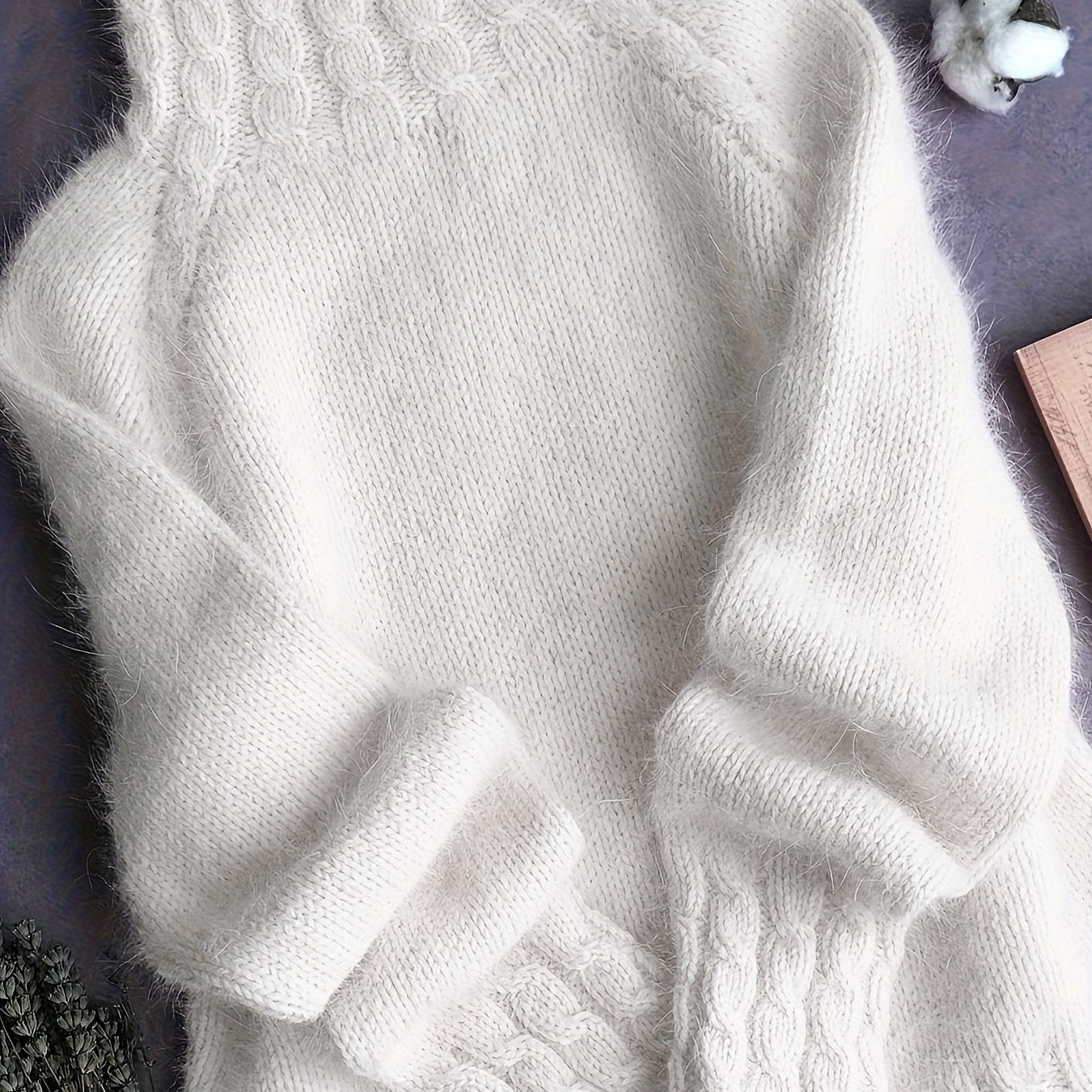 Grande Taille - Grande Taille - Col Roulé Doux Haut Paresseux Style Doux Polyvalent Pull Épais Pull Femme Automne Hiver 2025 Nouveau — 13