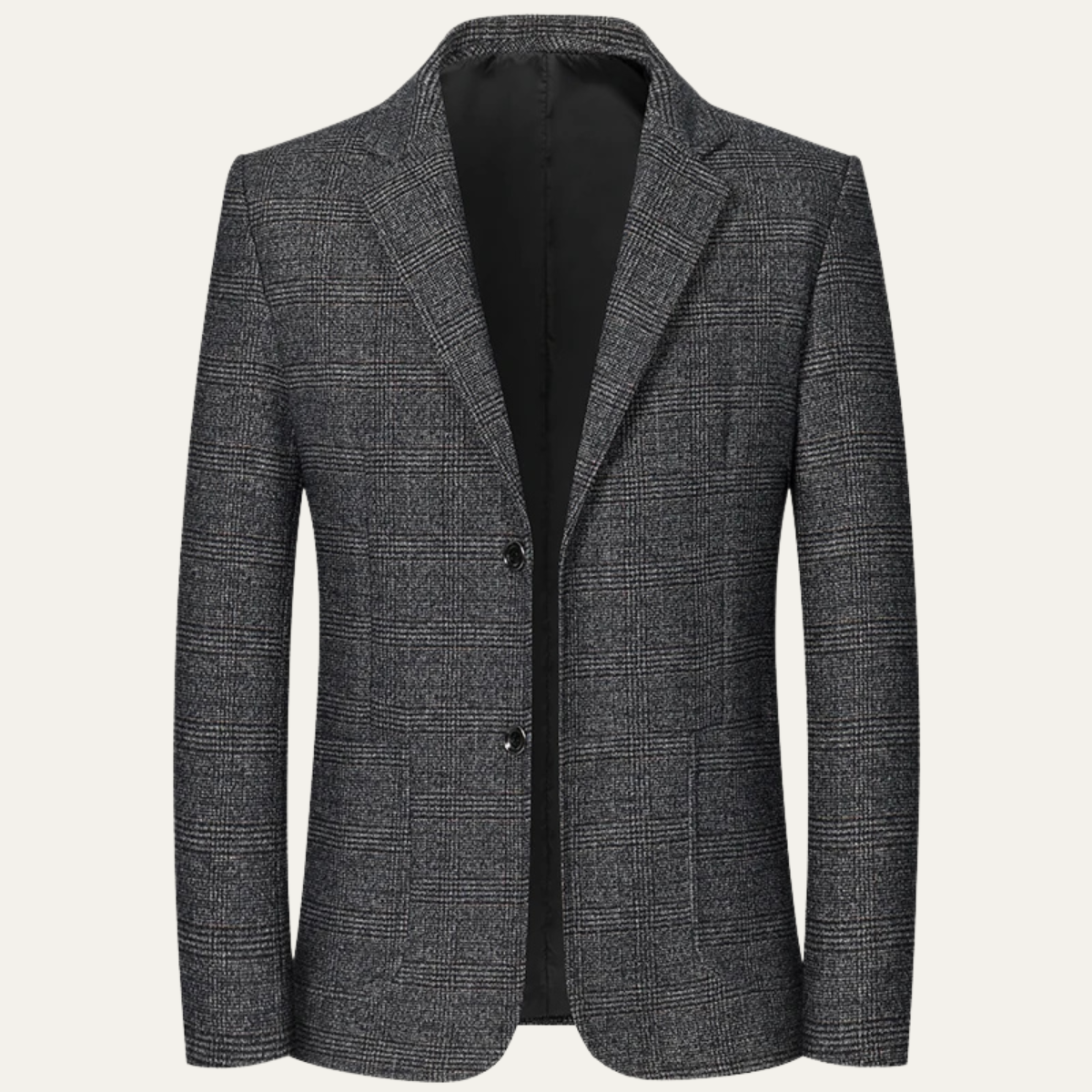 Marius | Blazer de Costume Ajusté à Revers Cranté pour Homme - Gris Moyen Chiné