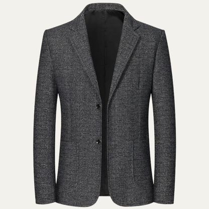 Marius | Blazer de Costume Ajusté à Revers Cranté pour Homme - Gris Moyen Chiné