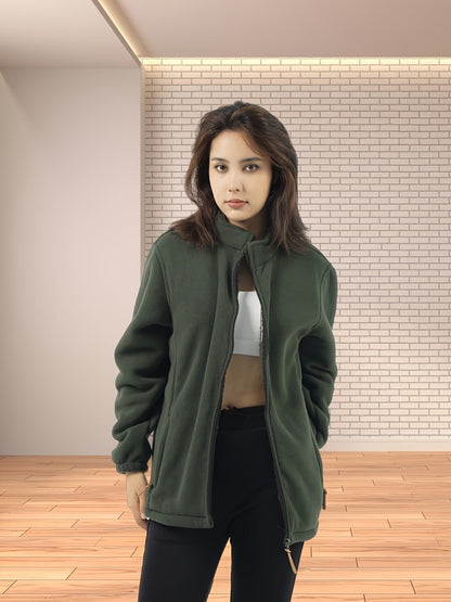 Nouvelle veste doublée en polaire, plusieurs couleurs disponibles, facile à assortir, manteau d'automne et d'hiver pour femmes, manteau décontracté de couleur unie doublé en polaire et épaissi — 9