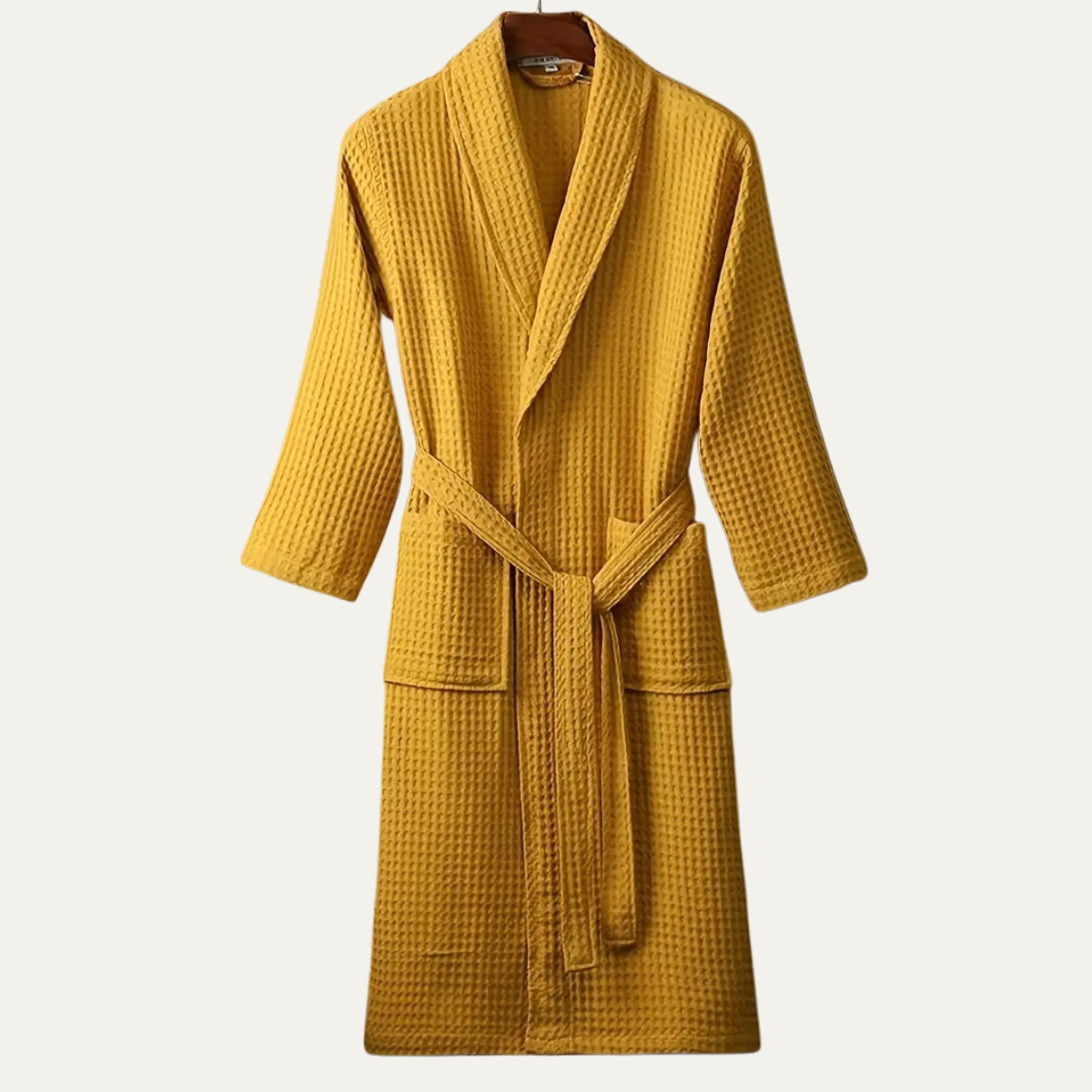 The Eastbourne Men's Cotton Waffle Lightweight Spa Bathrobe with Belt — 1