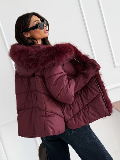Manteau d'hiver élégant pour femmes, épais et chaud, style ample avec fermeture éclair, pour automne et hiver — 5