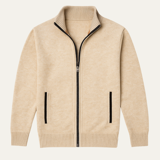 Le Cardigan Zippé Tricoté Classique pour Homme Glenwood avec Col Montant — 1
