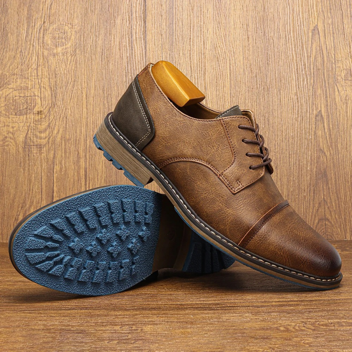 The Monferrato Men’s Retro Lace Up Leather Oxford Shoes — 7