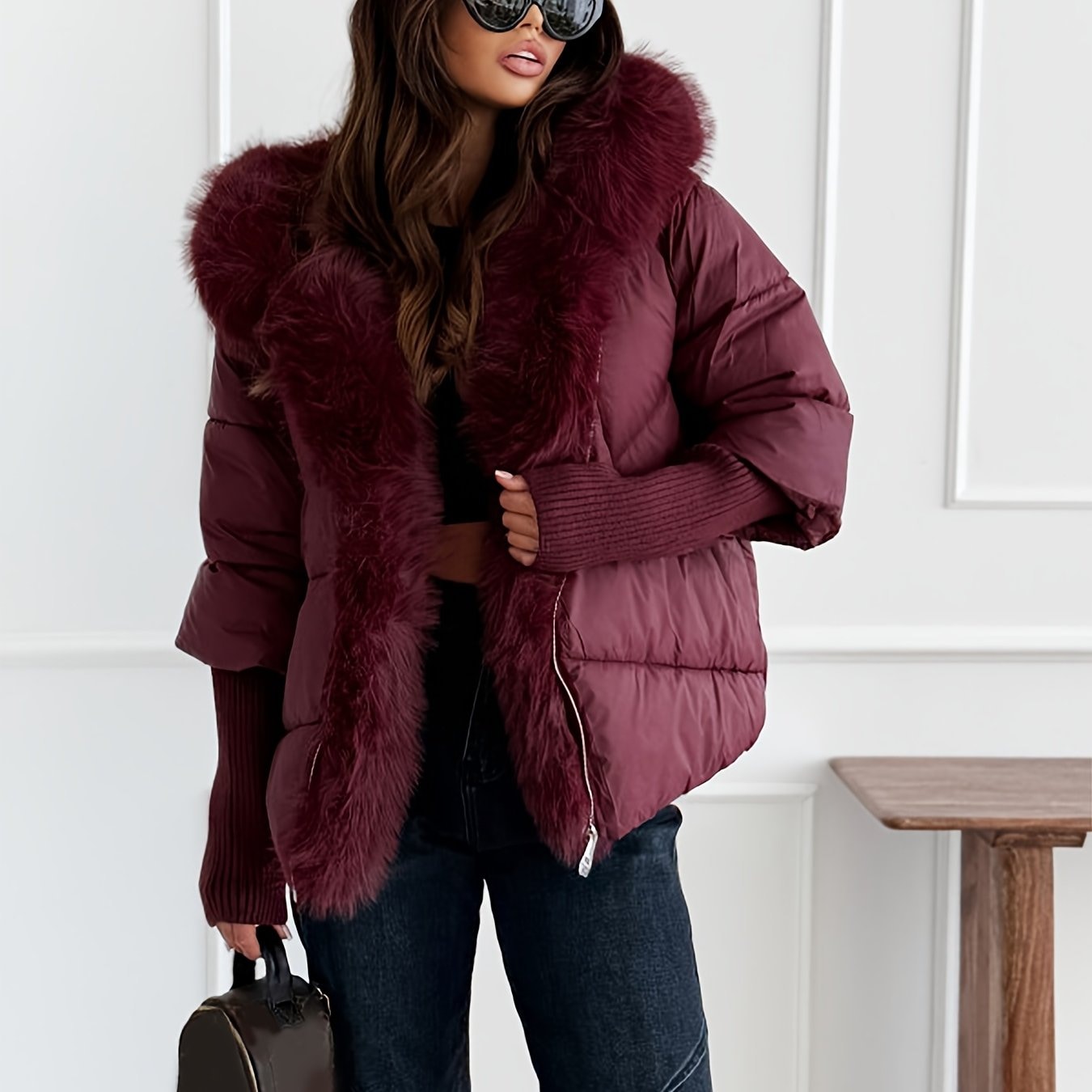 Manteau d'hiver élégant pour femmes, épais et chaud, style ample avec fermeture éclair, pour automne et hiver — 12