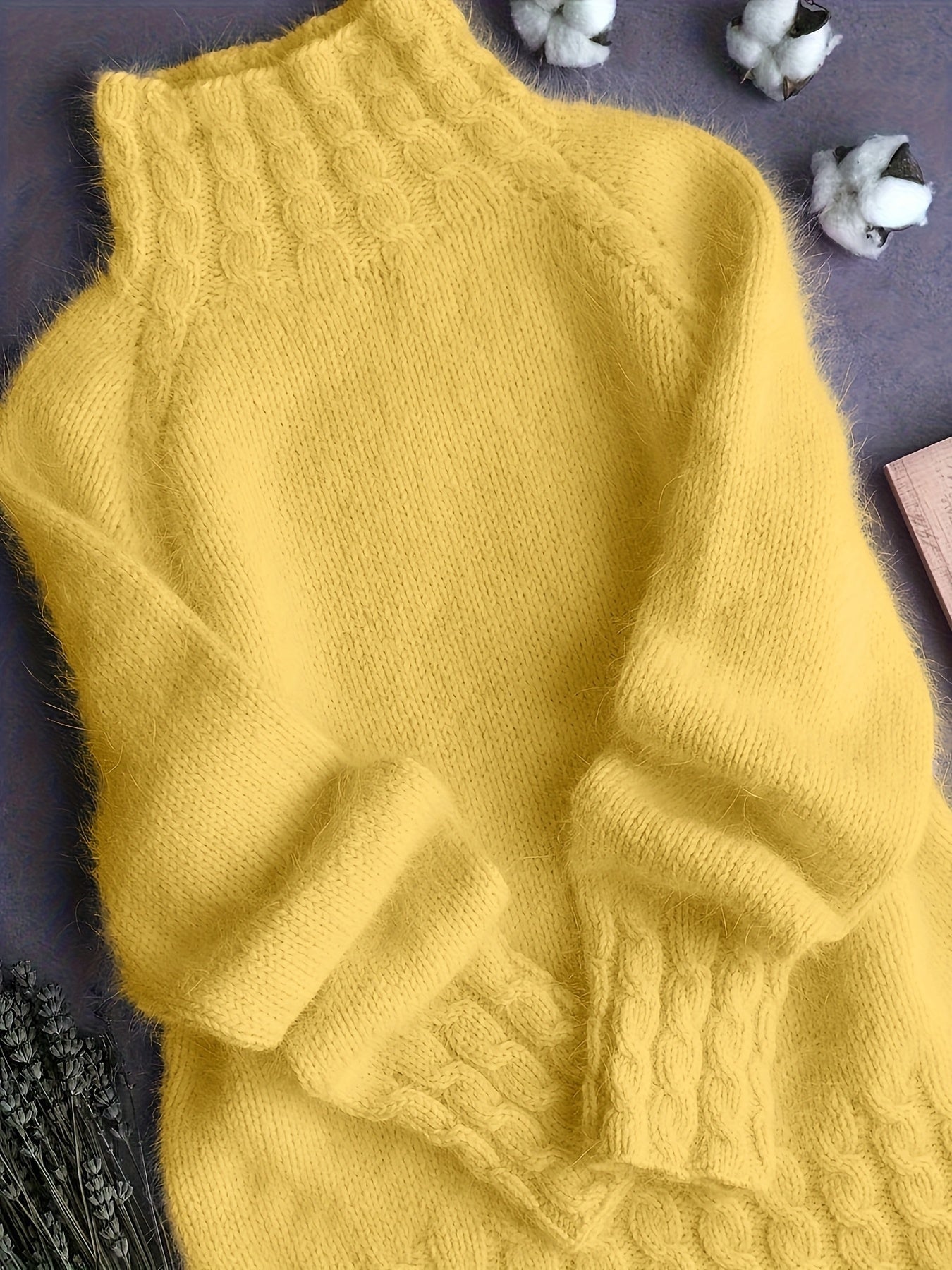 Grande Taille - Grande Taille - Col Roulé Doux Haut Paresseux Style Doux Polyvalent Pull Épais Pull Femme Automne Hiver 2025 Nouveau — 4