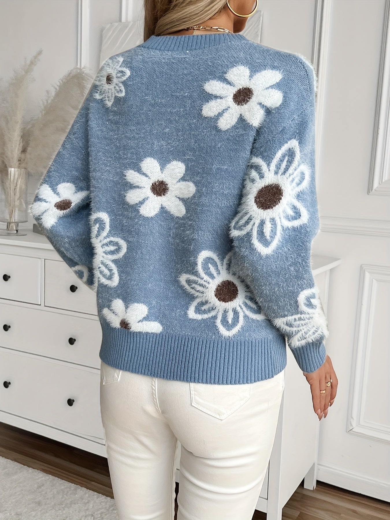 Pull à motif floral pour femmes — 7