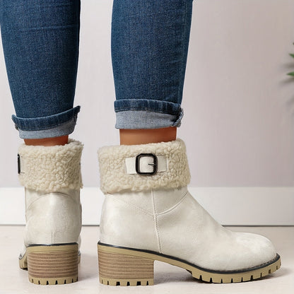 Nouvelles Bottes Montantes Noires 2025, Bottes Courtes Décontractées et Tendance pour Femmes, Bottes à Fermeture Éclair à Bout Rond pour Femmes, Chaudes et Épaisses pour l'Extérieur, Chaussures pour Femmes — 10