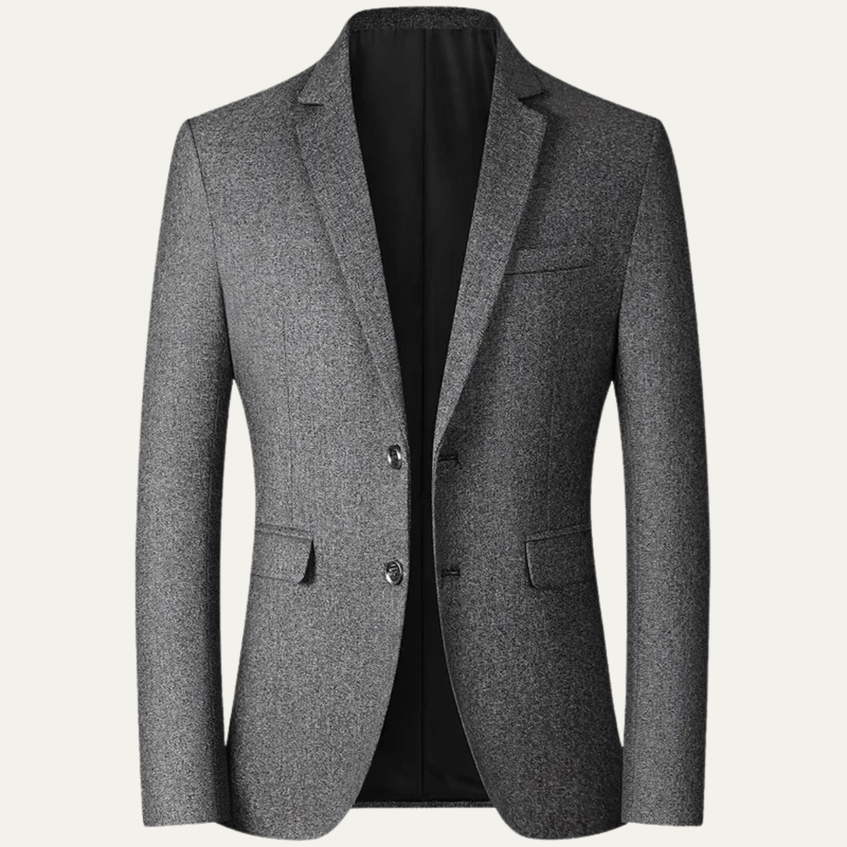 Marius | Blazer de Costume Ajusté à Revers Cranté pour Homme - Gris Uni