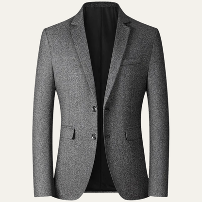 Marius | Blazer de Costume Ajusté à Revers Cranté pour Homme - Gris Uni