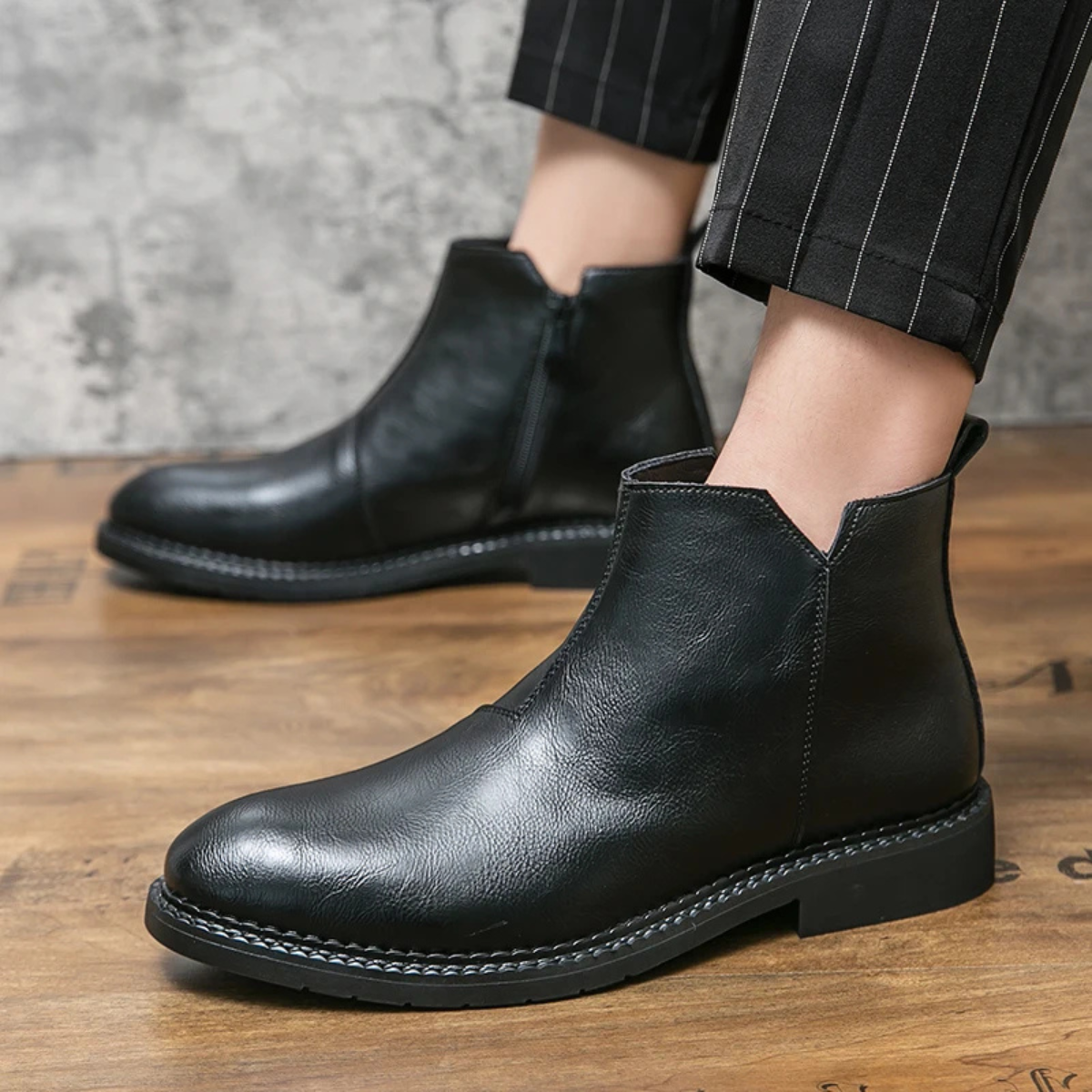 The Etna Rosso Men’s Classic Genuine Leather Ankle Shoes — 2