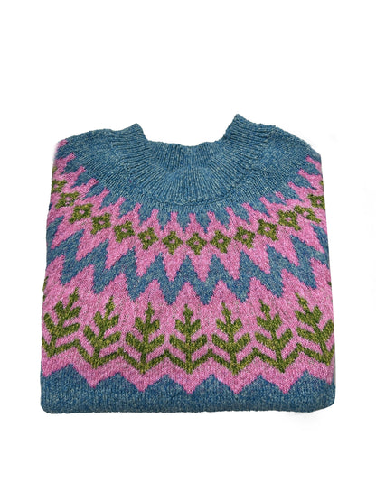 Pull à manches longues pour femme, à la mode, en jacquard à blocs de couleur — 5