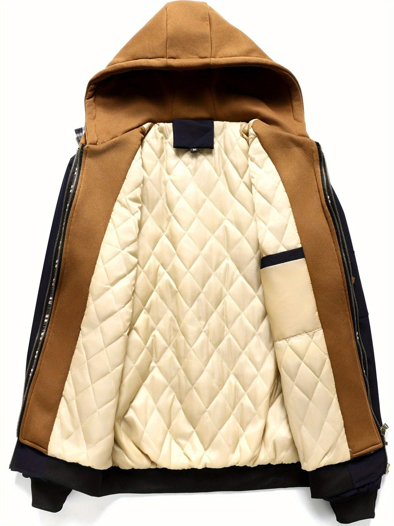 Veste à capuche unie pour homme - Coupe ample avec fermeture éclair intégrale, doublure complète pour printemps/automne/hiver, veste décontractée (sans ceinture requise) — 8