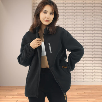 Nouvelle veste doublée en polaire, plusieurs couleurs disponibles, facile à assortir, manteau d'automne et d'hiver pour femmes, manteau décontracté de couleur unie doublé en polaire et épaissi — 11