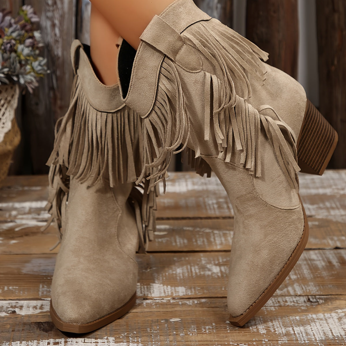 Bottes Western Vintage à Froussard pour Femmes, Bottines Tendance, Chaussures pour Femmes — 11
