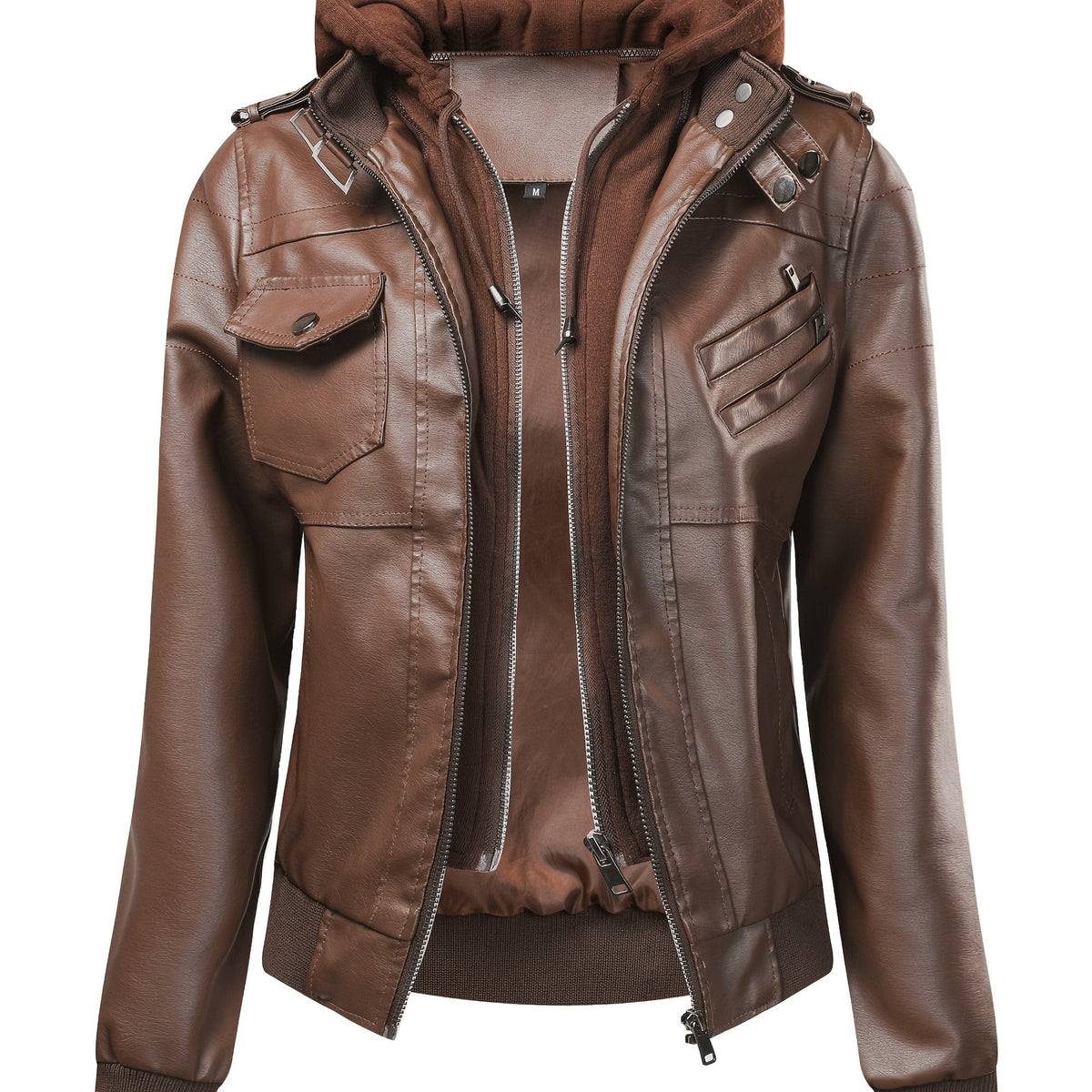 Veste 2-en-1 Femme Unie pour Printemps/Automne/Hiver – Veste Moto — 8