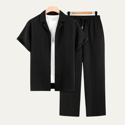 Le Set Dervio pour Hommes en Lin – Chemise Boutonnée Légère & Pantalons Décontractés — 5