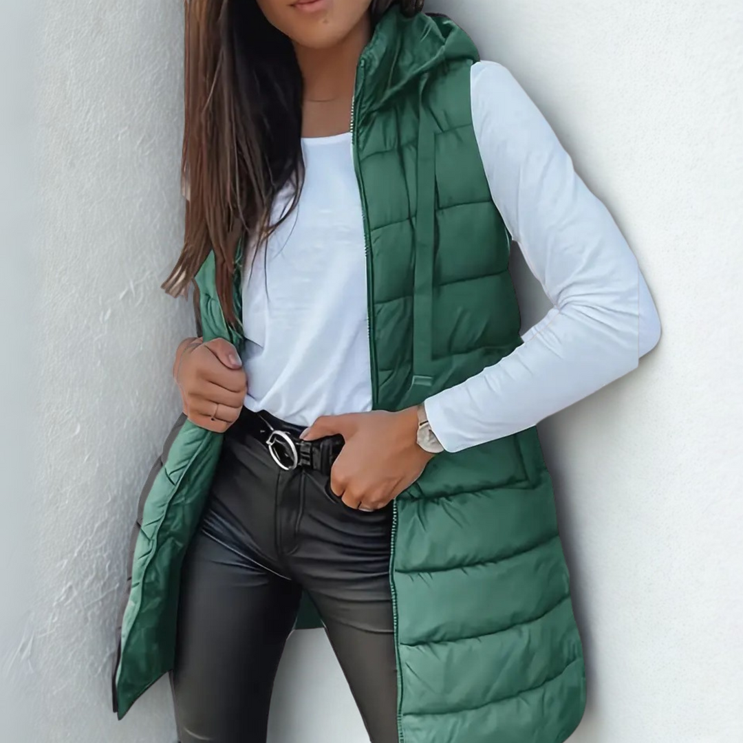 RAIN™ - Casual Sleeveless Hood Long Puffer Vest — 6