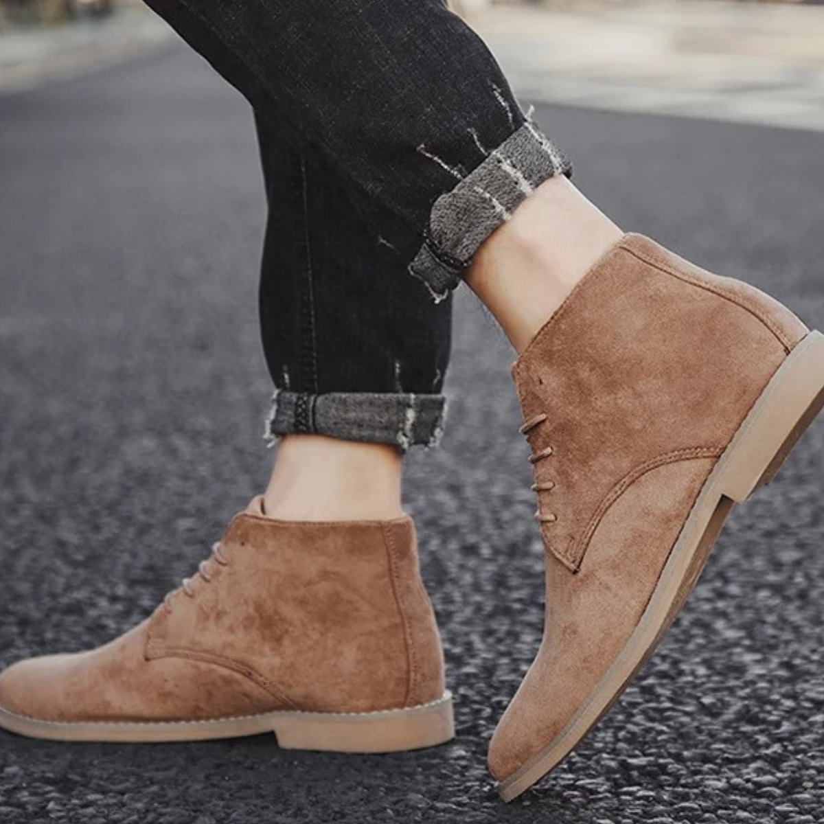 The Dockside Men’s Casual Suede Lace Up Ankle Boots — 8