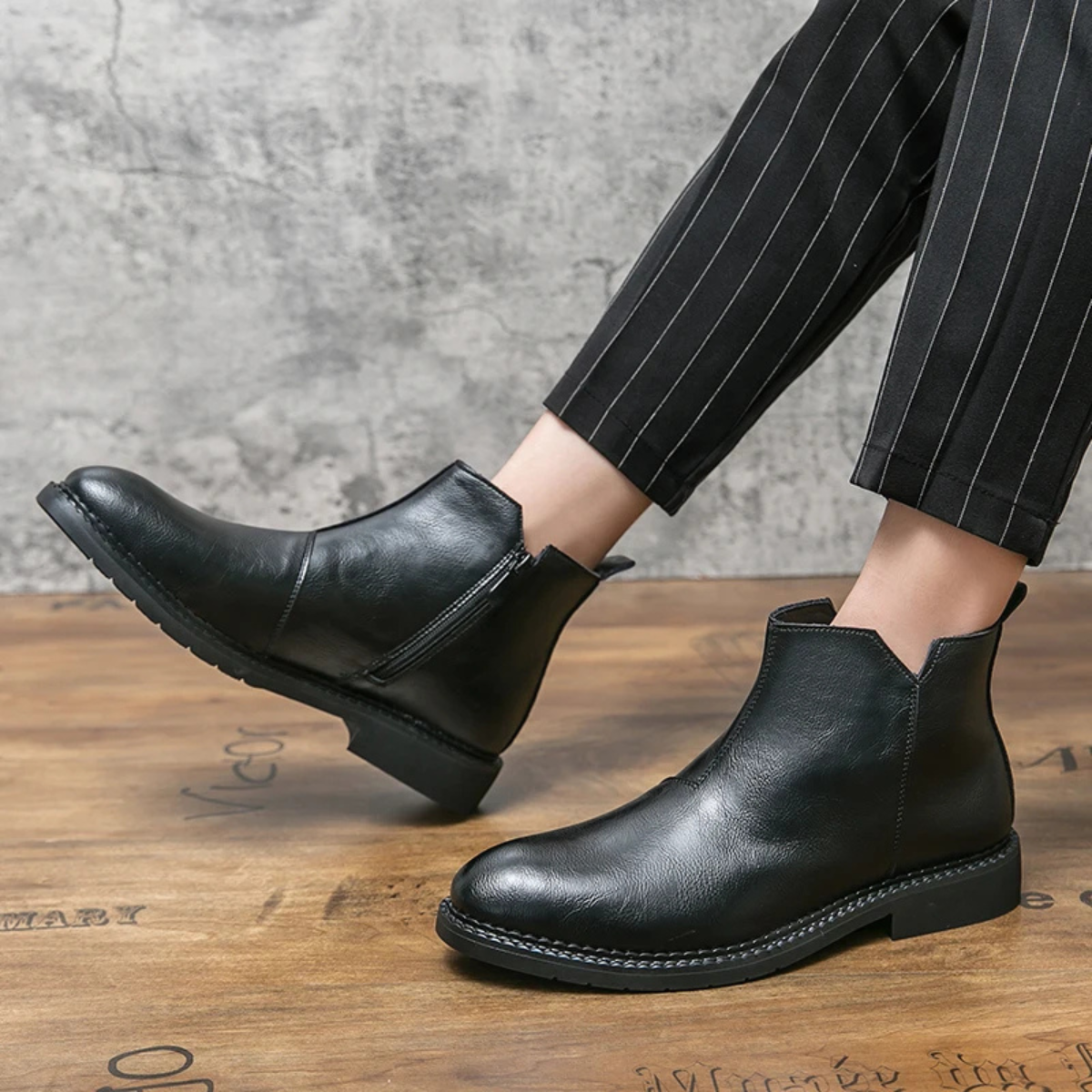 The Etna Rosso Men’s Classic Genuine Leather Ankle Shoes — 8