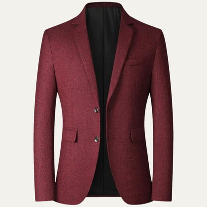 Marius | Blazer de Costume Ajusté à Revers Cranté pour Homme - Bourgogne