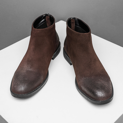 The Vicenza Men’s Zip Up Suede Leather Ankle Boots — 11