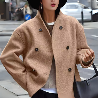 Rose | Manteau Caban Court à Boutonnage Croisé pour Femme