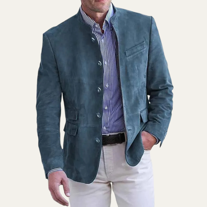 La Veste Blazer en Suède Décontractée pour Homme Belmont – Manteau à Boutonnage Simple — 3