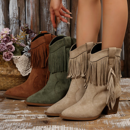 Bottes Western Vintage à Froussard pour Femmes, Bottines Tendance, Chaussures pour Femmes — 5