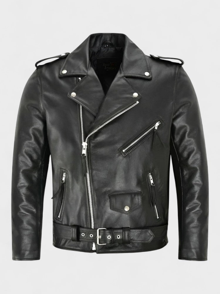 Austin | veste en cuir biker classique — 1