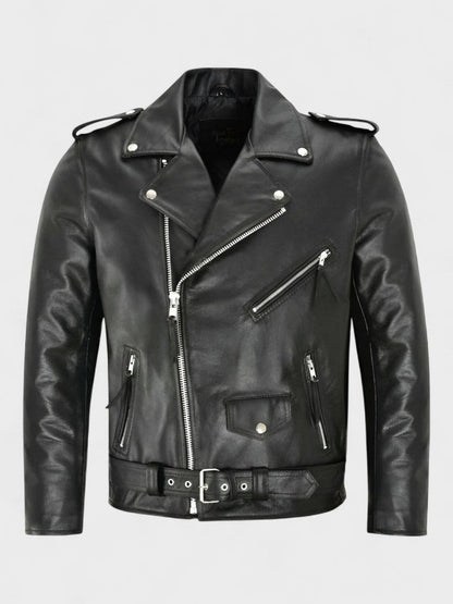 Austin | veste en cuir biker classique — 1