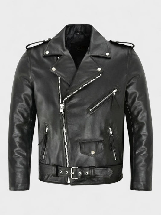 Austin | veste en cuir biker classique — 1