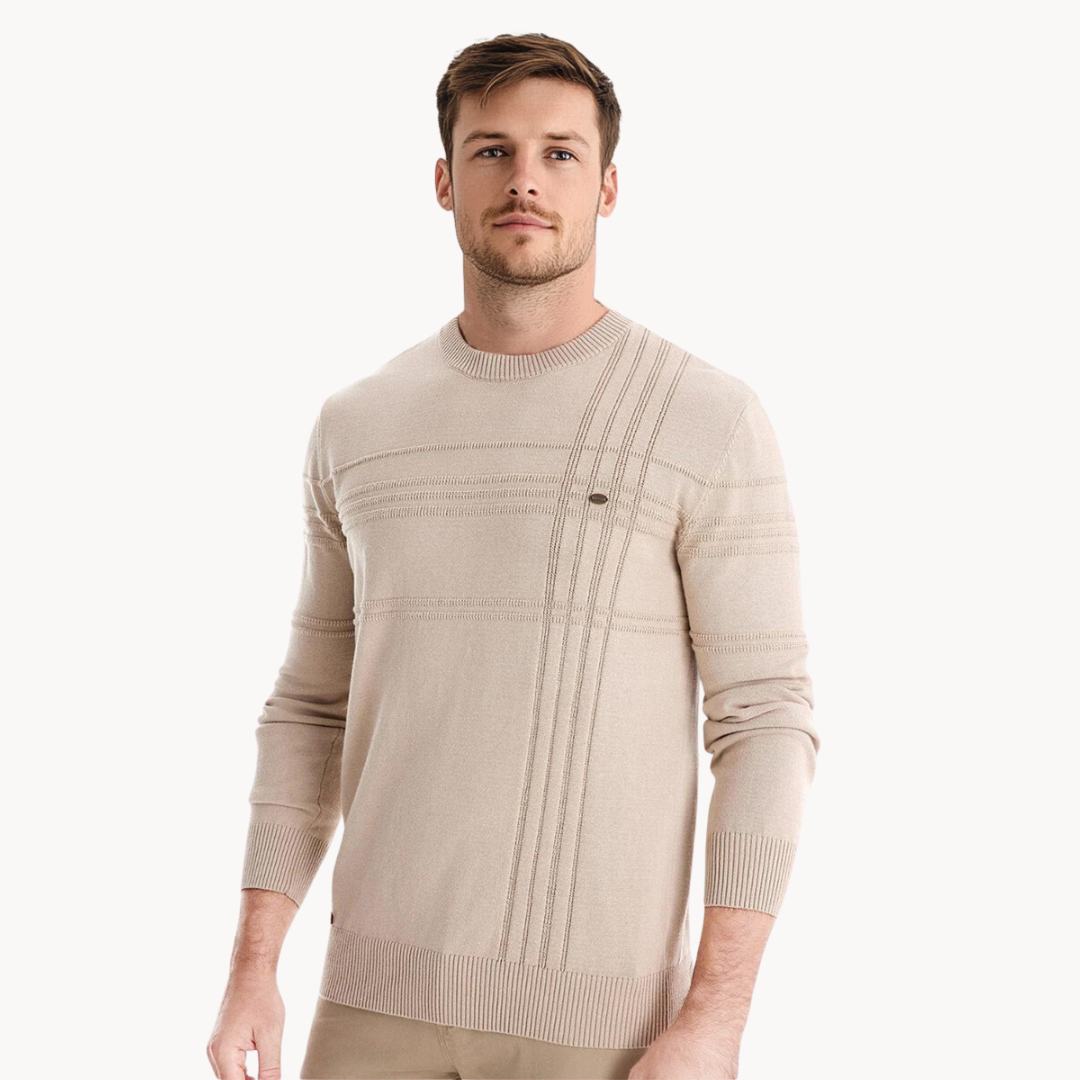 Beeckhoven™ | Pull en Coton pour Homme avec Design Rayé — 8