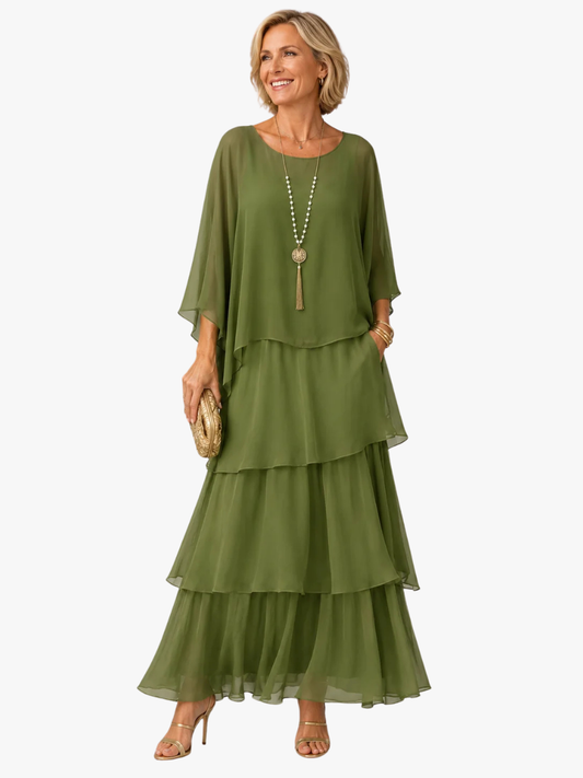 MOREAU LYON | ROBE MAXI EN CHIFFON SUPERPOSÉE POUR FEMMES — 1